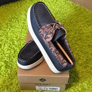 Sperry Kids - Navy and Brown Camouflage Boat Shoes